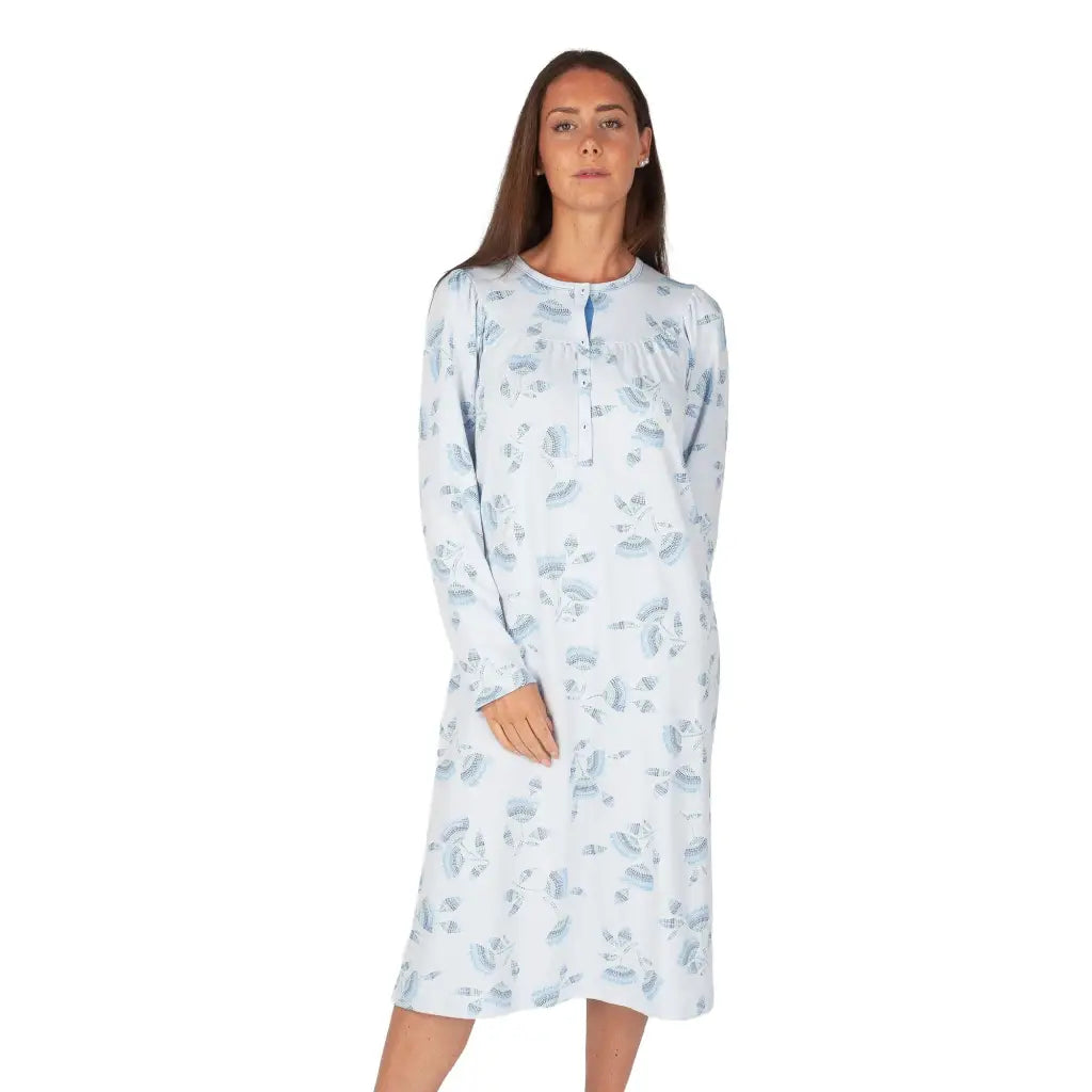 Camicia Da Notte Serafino Linclalor – Manica Lunga Raglan In Cotone Caldo, Da Donna, Lavabile In Lavatrice