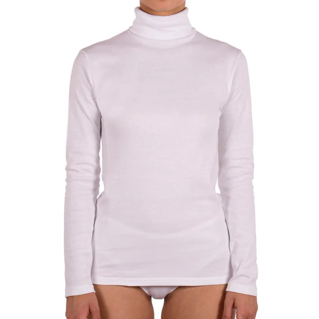 Maglia sottogiacca donna dolcevita a manica lunga in cotone garzato invernale Mariotti Lab