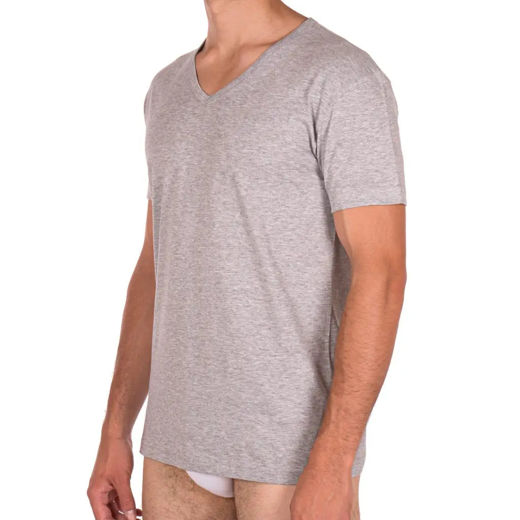 RAGNO | T-Shirt uomo a mezza manica scollo a V in cotone