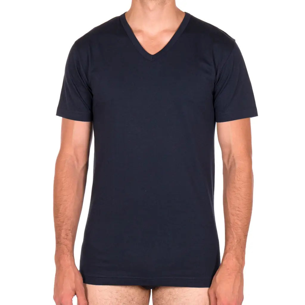 RAGNO | T-Shirt uomo mezza manica con scollo a V in 100% C