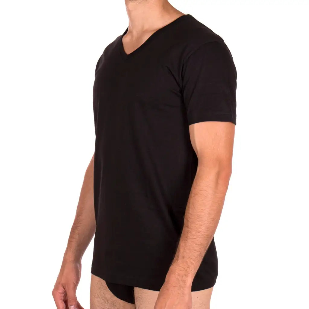 RAGNO | T-Shirt uomo mezza manica con scollo a V in 100% C