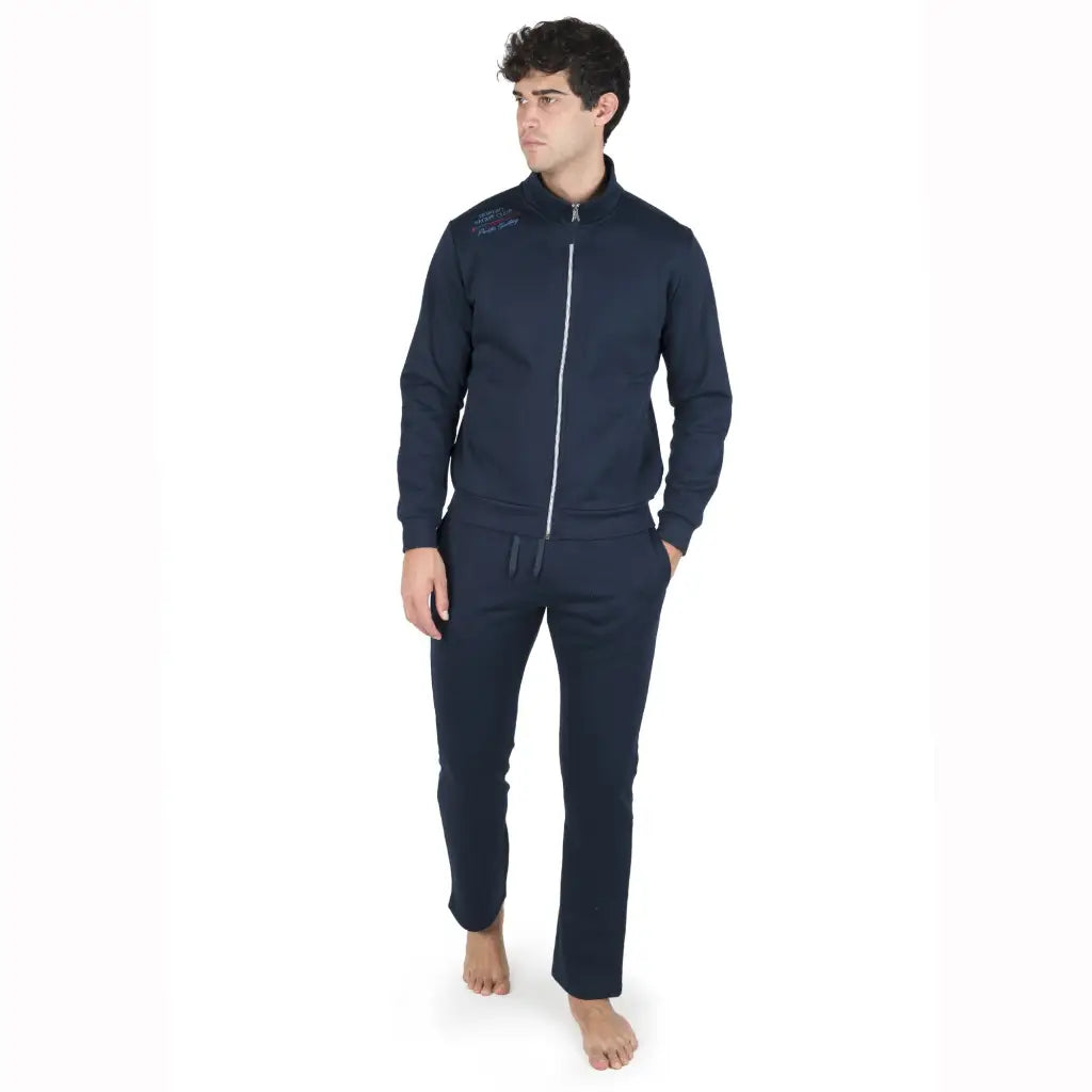 Fratelli campagnolo tuta uomo in cotone felpato con zip senza