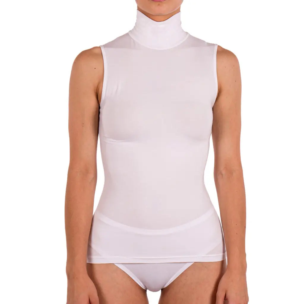 Mariotti lab maglia sottogiacca a lupetto smanicato donna in