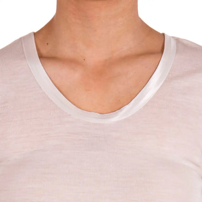 RAGNO | T - shirt donna a manica lunga paricollo in pura