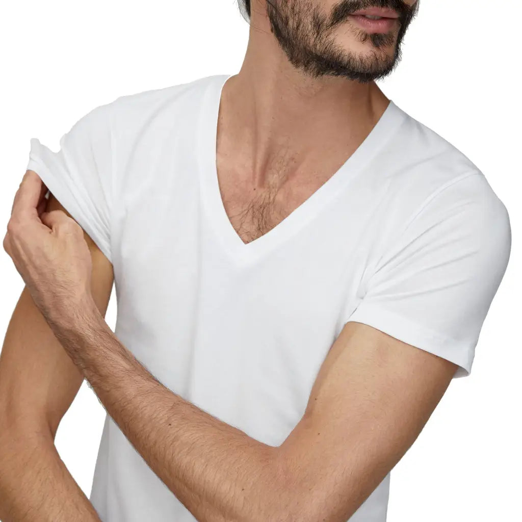 CALIDA | T - Shirt uomo mezza manica scollo a V in cotone
