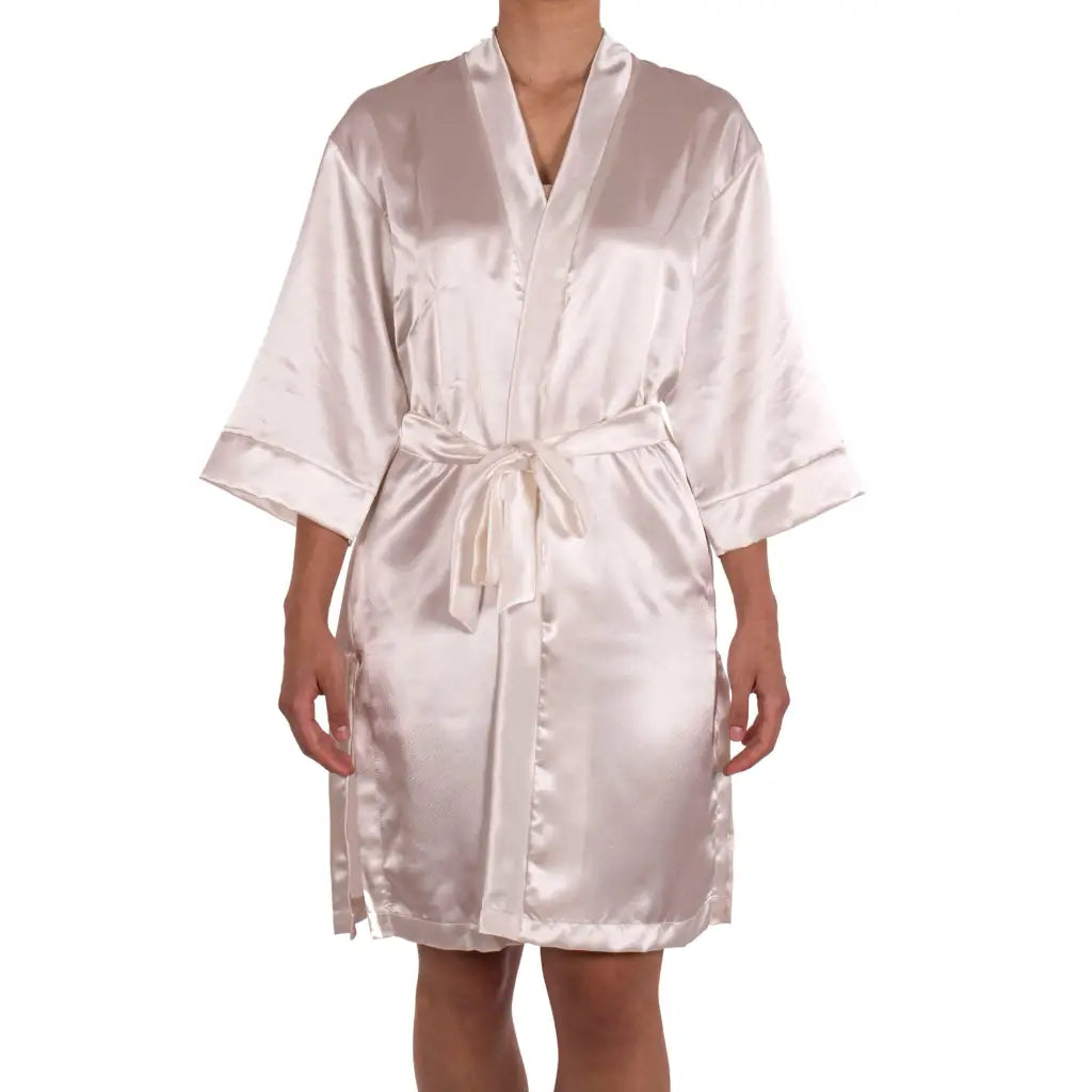 ANDRA | Vestaglietta donna a kimono in raso a tinta unita