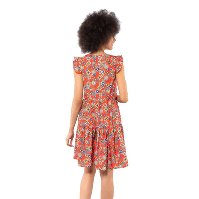 VERDISSIMA | Abito corto a balze con scollo a V Crystal