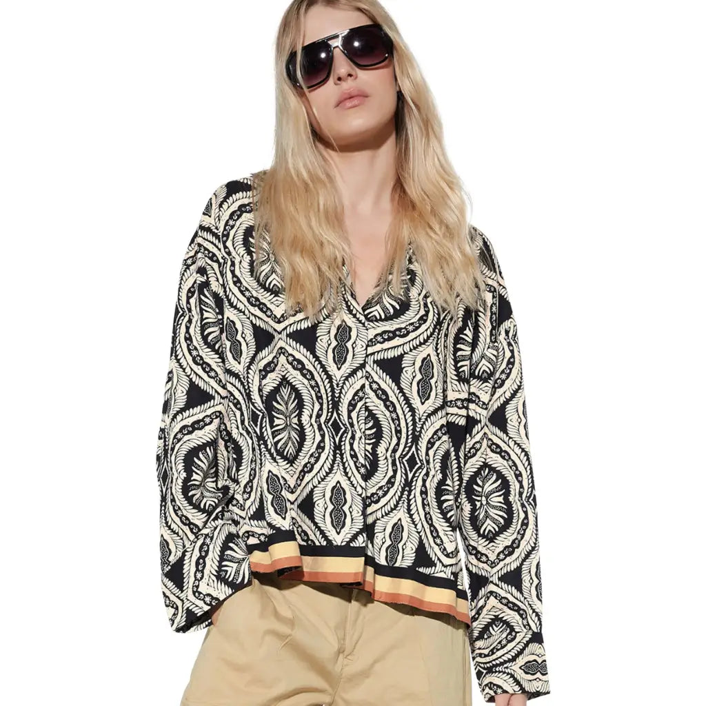 VERDISSIMA | Blusa donna Jaipur a manica lunga in tessuto