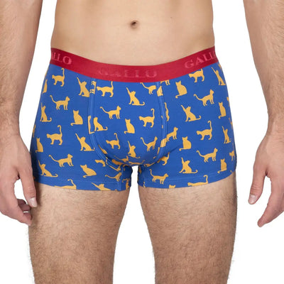 GALLO | Boxer uomo in cotone elasticizzato fantasia Gatti M