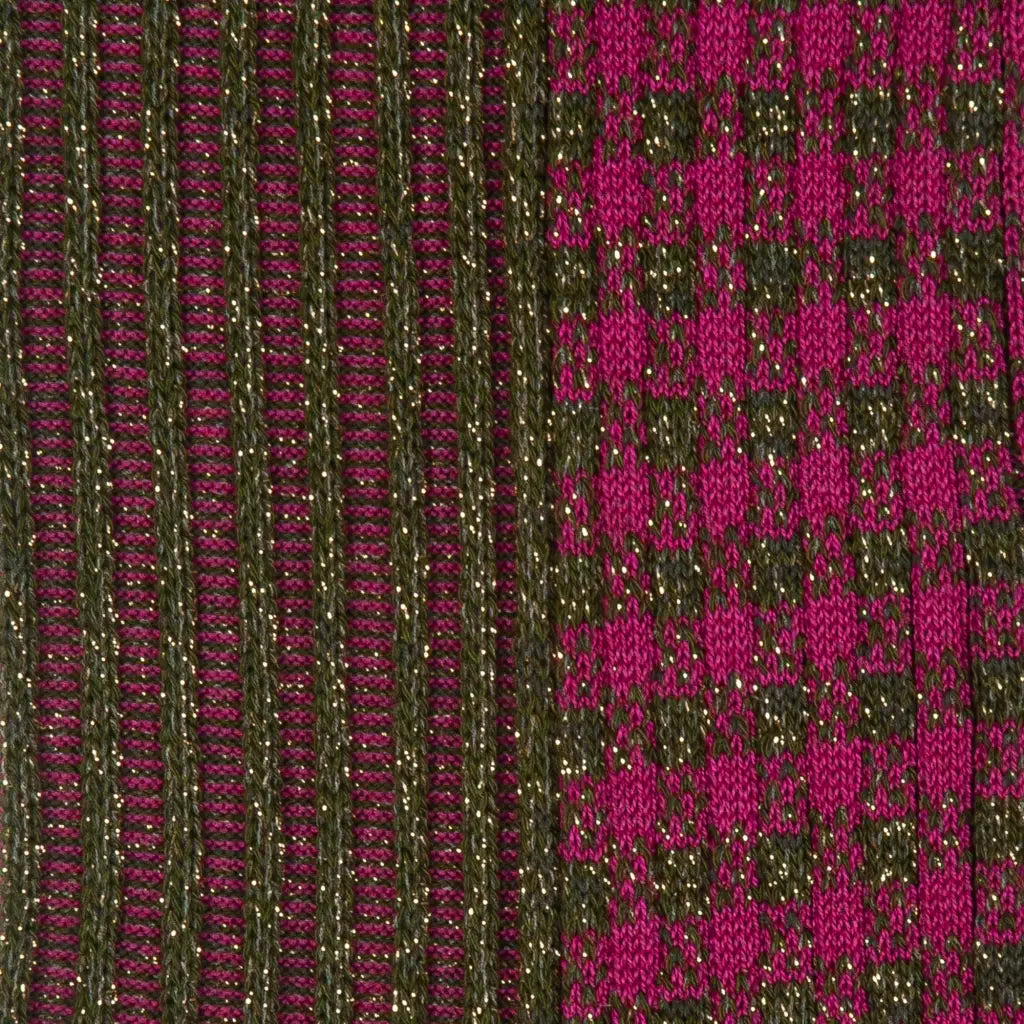 GALLO | Calzino corto donna in cotone in fantasia twin rib