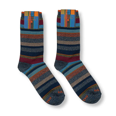 GALLO | Calzino donna corto in fantasia Righe Multicolor