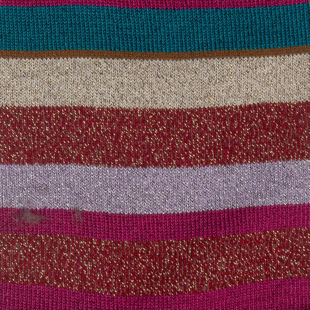 GALLO | Calzino donna corto in fantasia Righe Multicolor