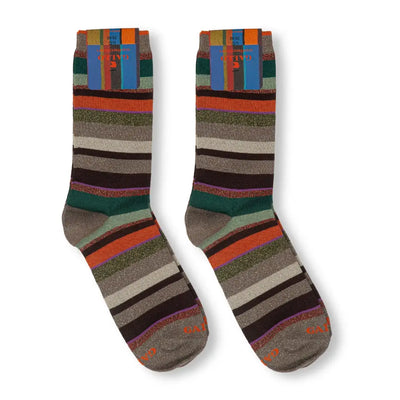 GALLO | Calzino donna corto in fantasia Righe Multicolor