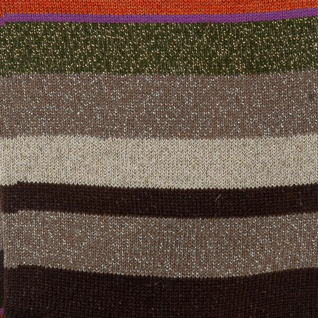 GALLO | Calzino donna corto in fantasia Righe Multicolor