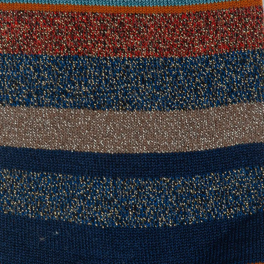 GALLO | Calzino donna corto in fantasia Righe Multicolor