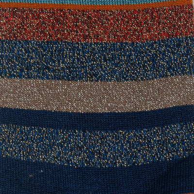 GALLO | Calzino donna corto in fantasia Righe Multicolor