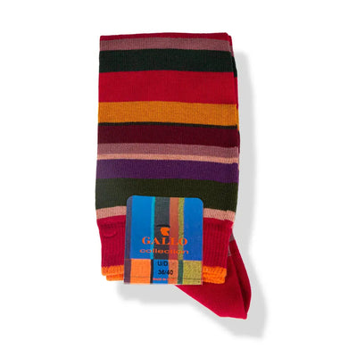 GALLO | Calzino lungo donna in caldo cotone Righe Multicol |