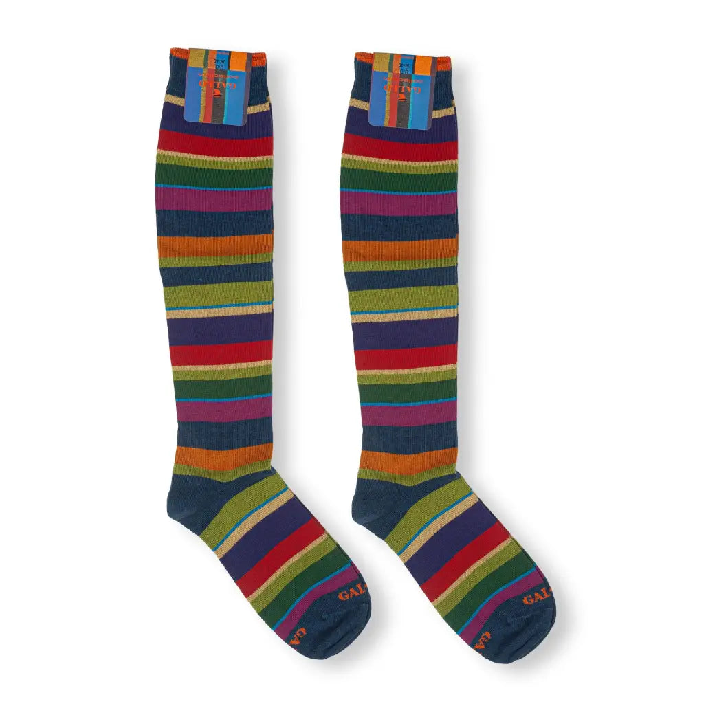 GALLO | Calzino lungo donna in caldo cotone Righe