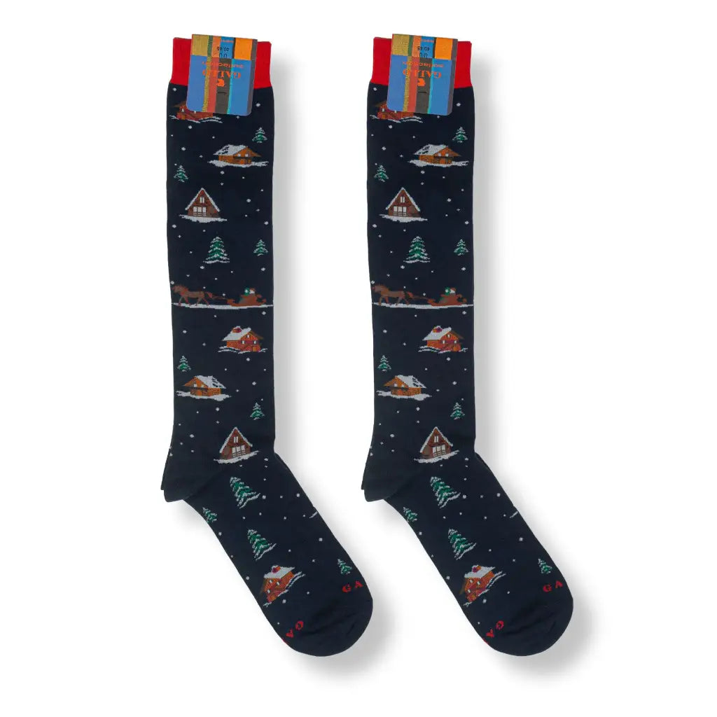 GALLO | Calzino lungo uomo in caldo cotone Natale | Gallo