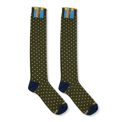 GALLO | Calzino lungo uomo in fantasia Pois in cotone legg