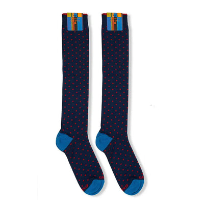 GALLO | Calzino lungo uomo in fantasia Pois in cotone legg