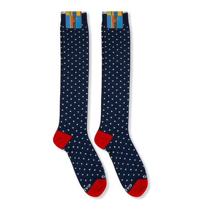 GALLO | Calzino lungo uomo in fantasia Pois in cotone legg