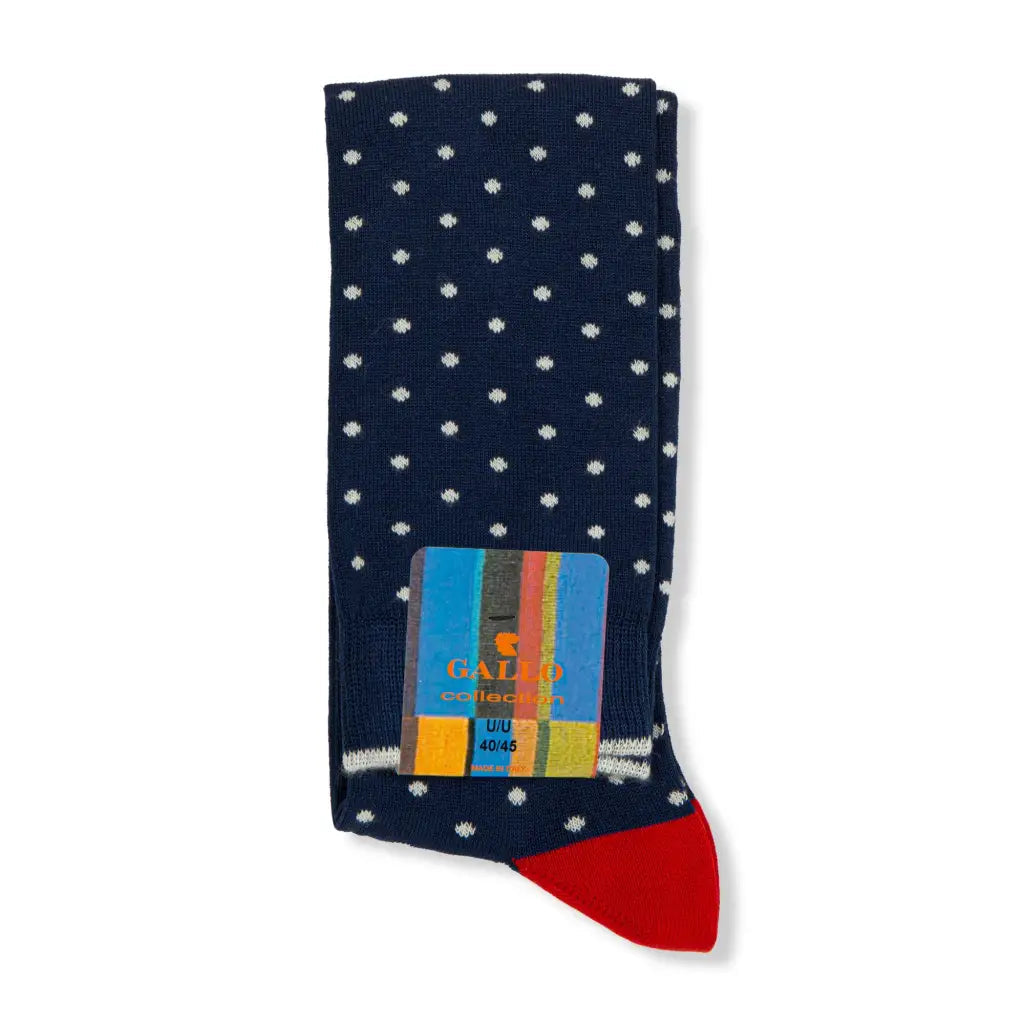 GALLO | Calzino lungo uomo in fantasia Pois in cotone legg |