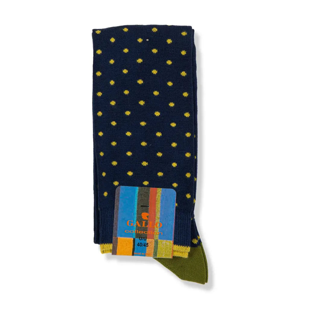 GALLO | Calzino lungo uomo in fantasia Pois in cotone legg |