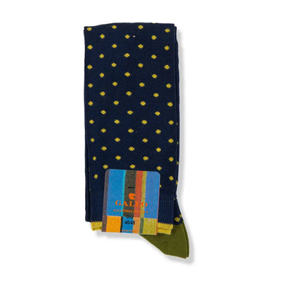 GALLO | Calzino lungo uomo in fantasia Pois in cotone legg |