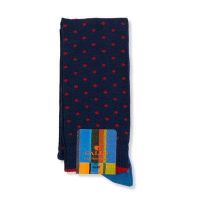 GALLO | Calzino lungo uomo in fantasia Pois in cotone legg |