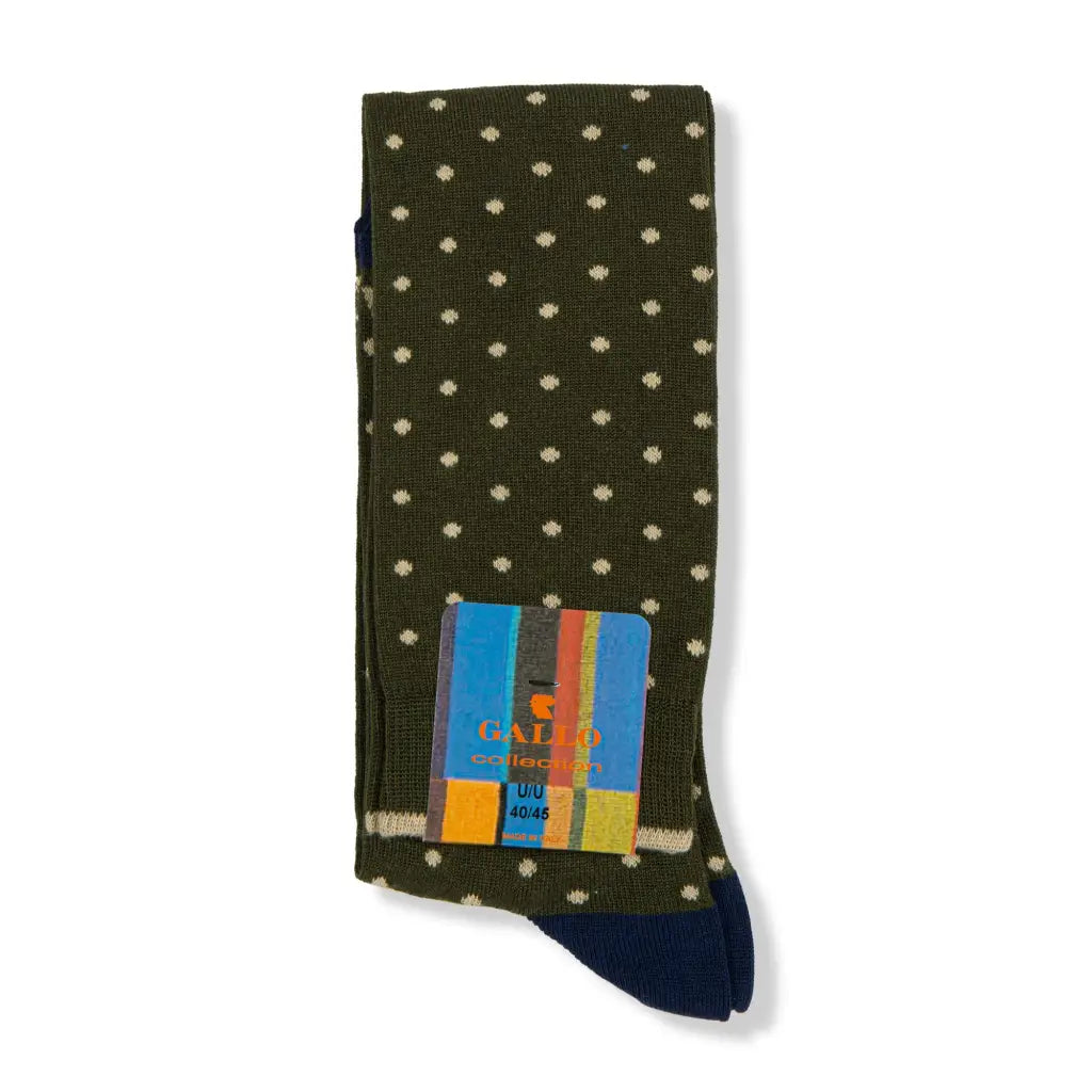 GALLO | Calzino lungo uomo in fantasia Pois in cotone legg |