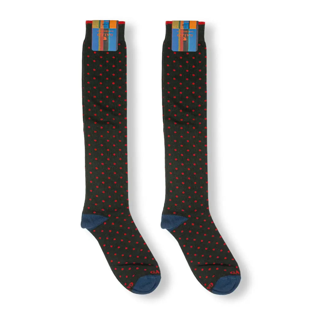 GALLO | Calzino lungo uomo Pois in caldo cotone | Gallo