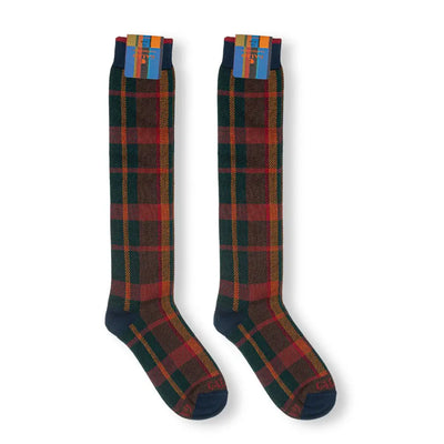 GALLO | Calzino uomo lungo in fantasia Tartan in Caldo