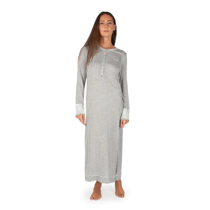 e.Femme® Camicia da Notte da Donna Lena II 859 in Cotone e Lenzing® Modal, Giadete., 52