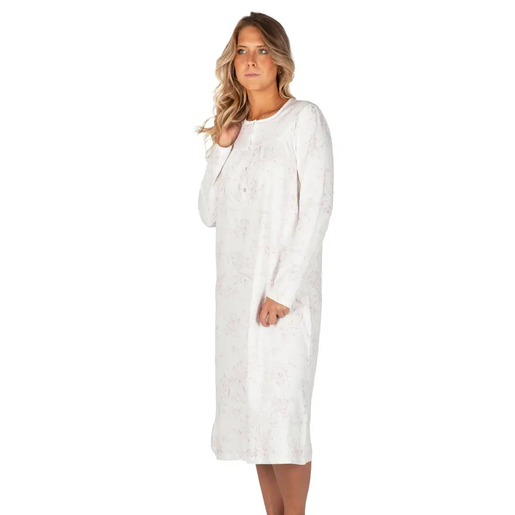 Linclalor camicia da notte donna a serafino a manica lunga con