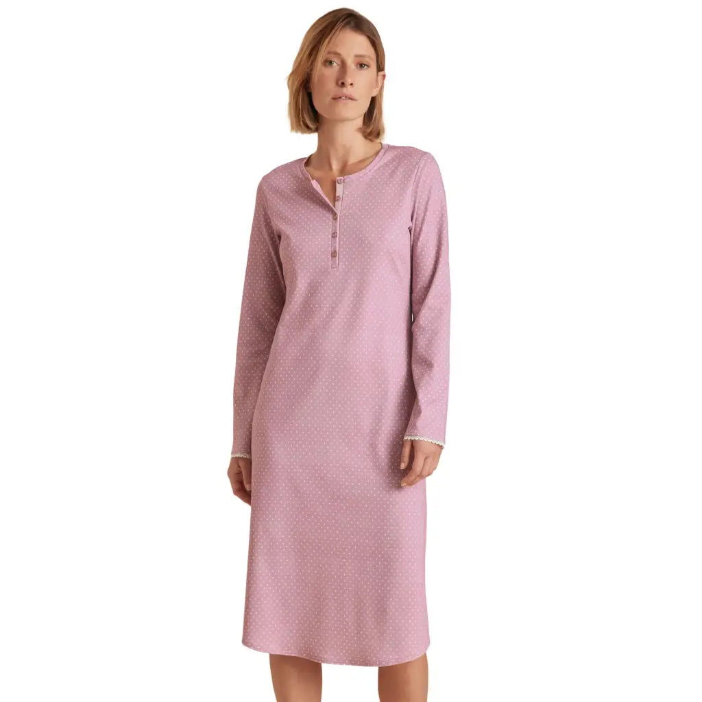 CALIDA | Camicia da notte donna a serafino a mancia lunga