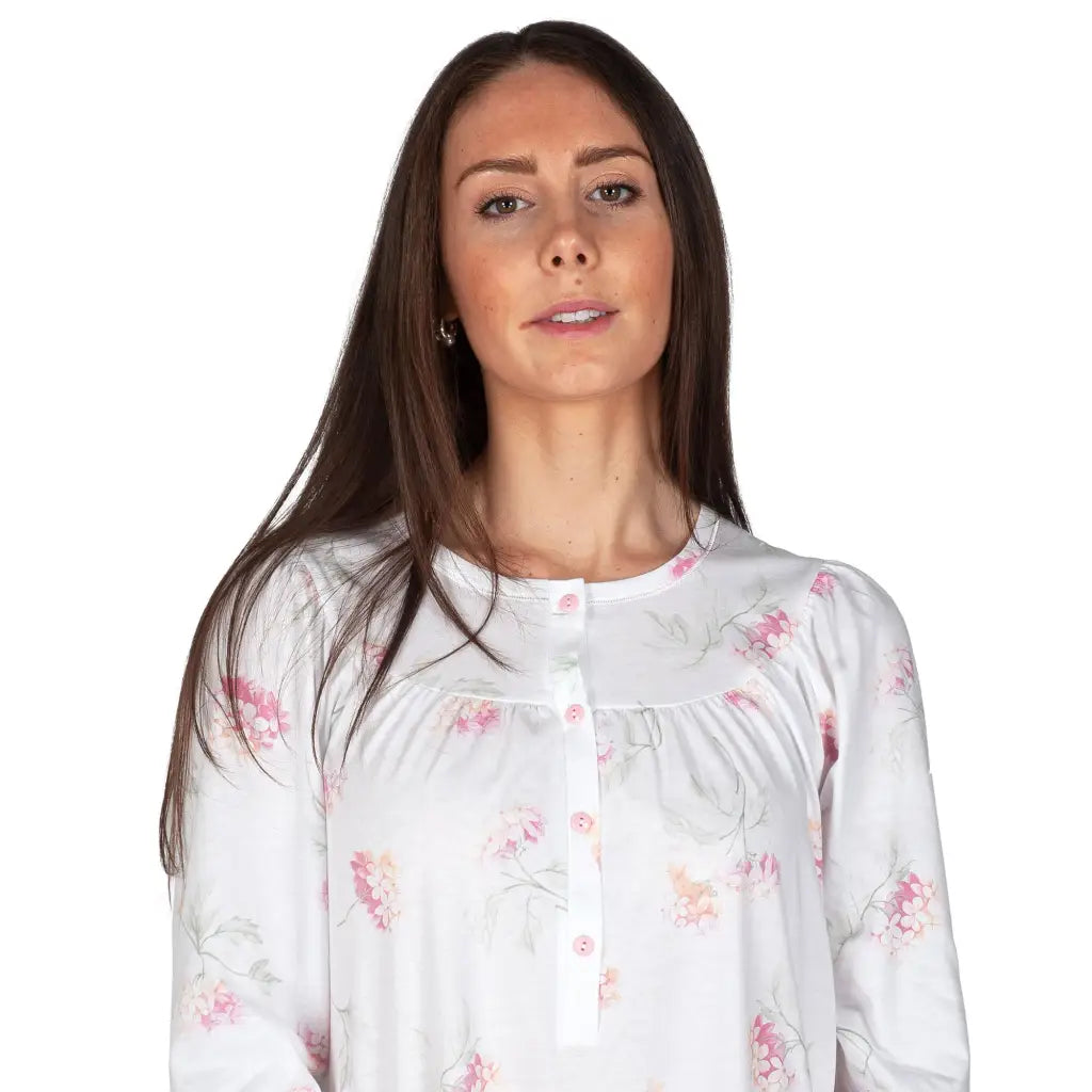 Linclalor camicia da notte donna a serafino a manica lunga con