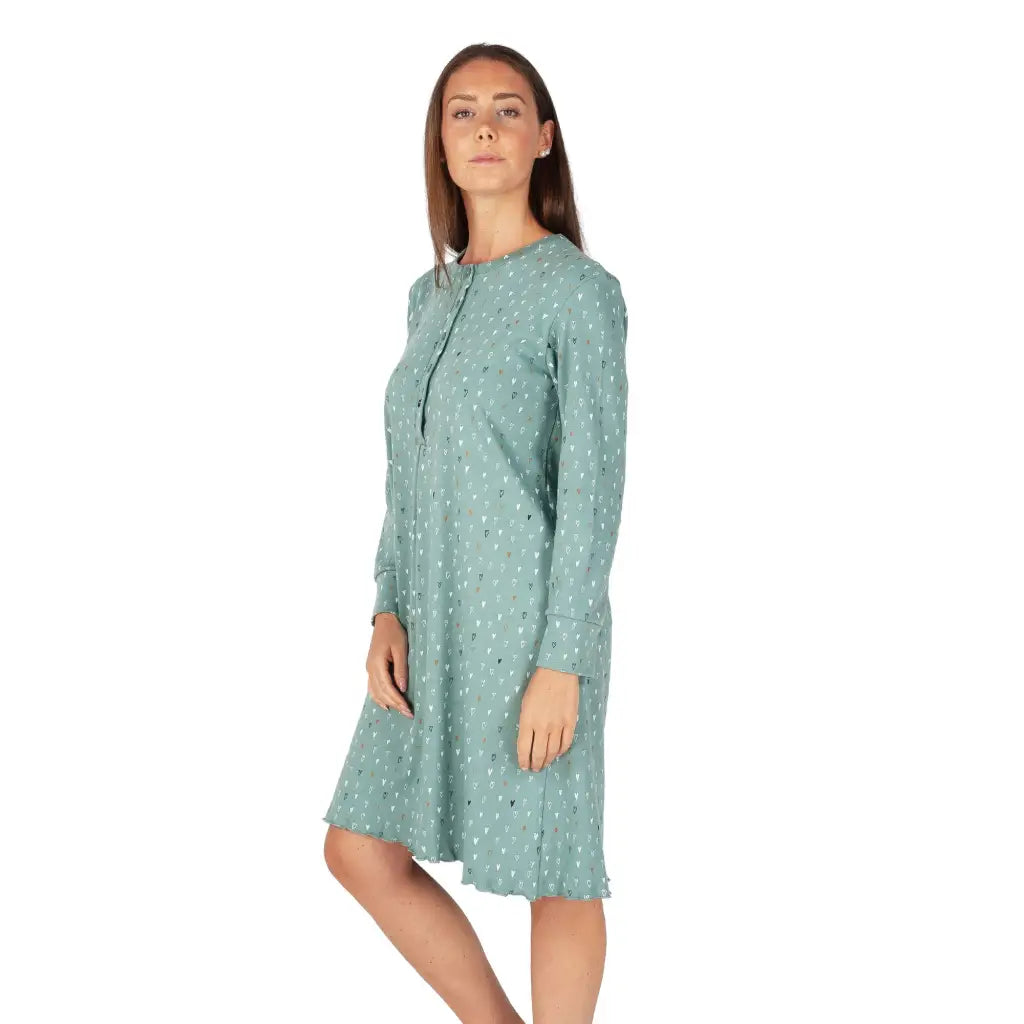 MARIOTTI LAB | camicia da notte donna a serafino a manica