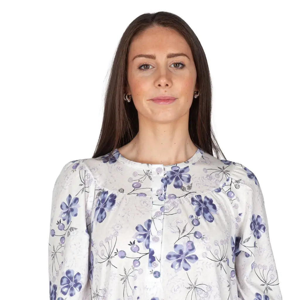 MARIOTTI LAB | Camicia da notte donna a serafino a manica