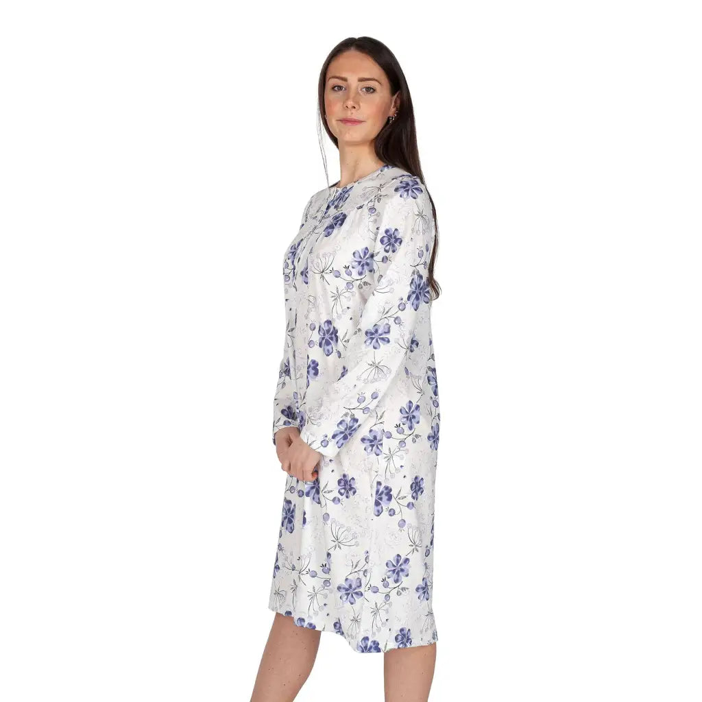 MARIOTTI LAB | Camicia da notte donna a serafino a manica