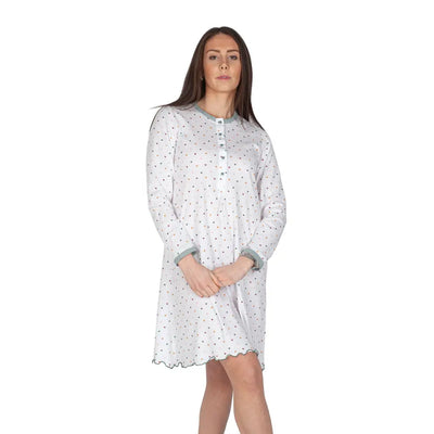 MARIOTTI LAB | Camicia da notte donna a serafino a manica
