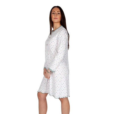 MARIOTTI LAB | Camicia da notte donna a serafino a manica