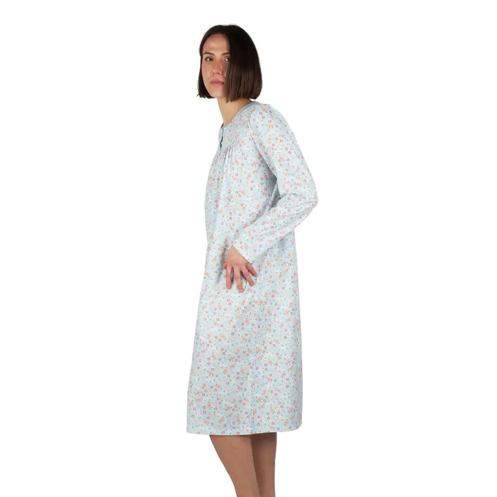 Camicia Da Notte Donna In Cotone Con Maniche Lunghe – Pigiama Morbido E Traspirante Per Dormire E Relax