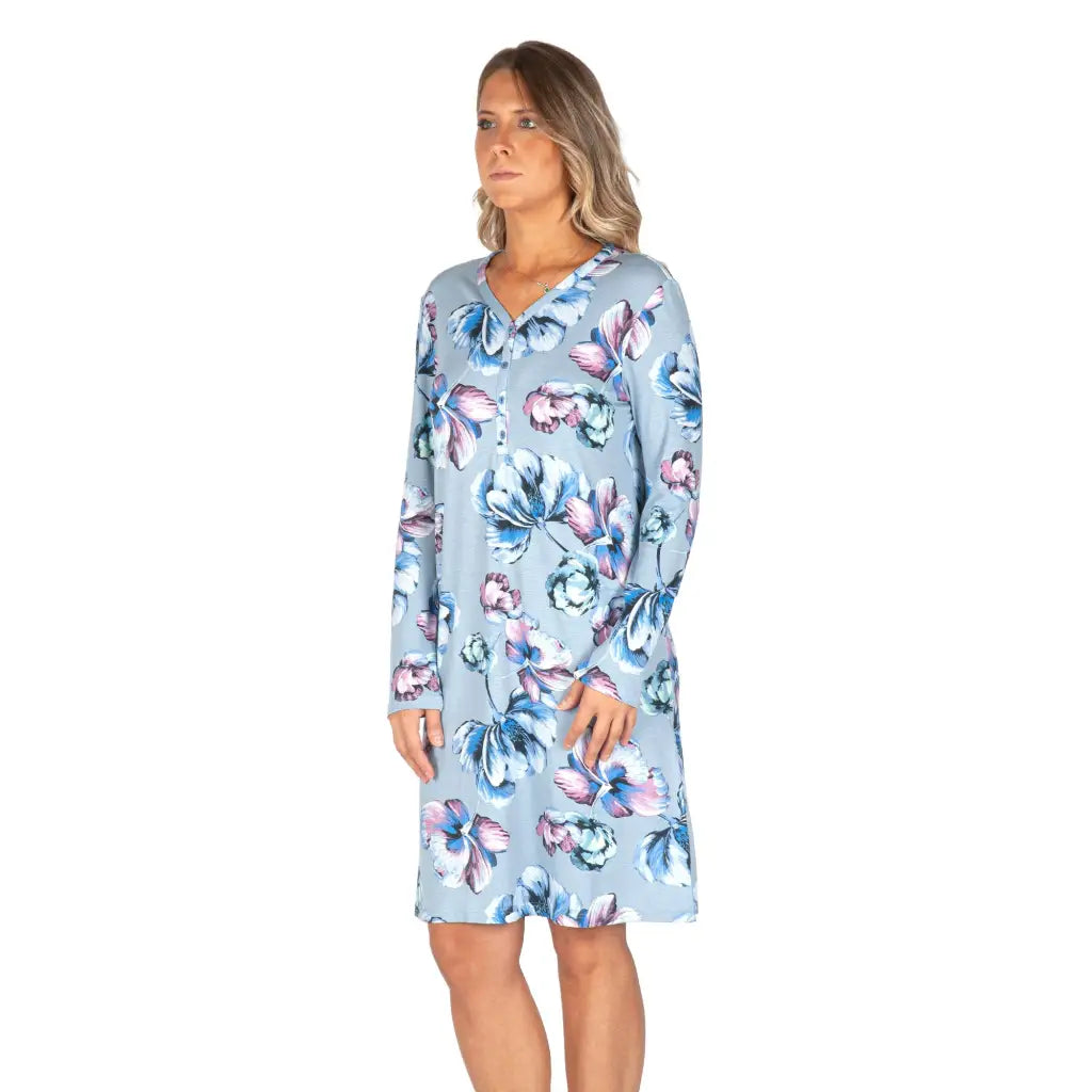 BISBIGLI | Camicia da notte donna a serafino a manica lunga