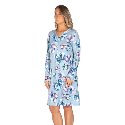 BISBIGLI | Camicia da notte donna a serafino a manica lunga