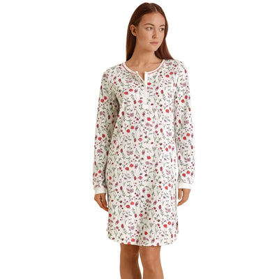 CALIDA | Camicia da notte donna a serafino a manica lunga