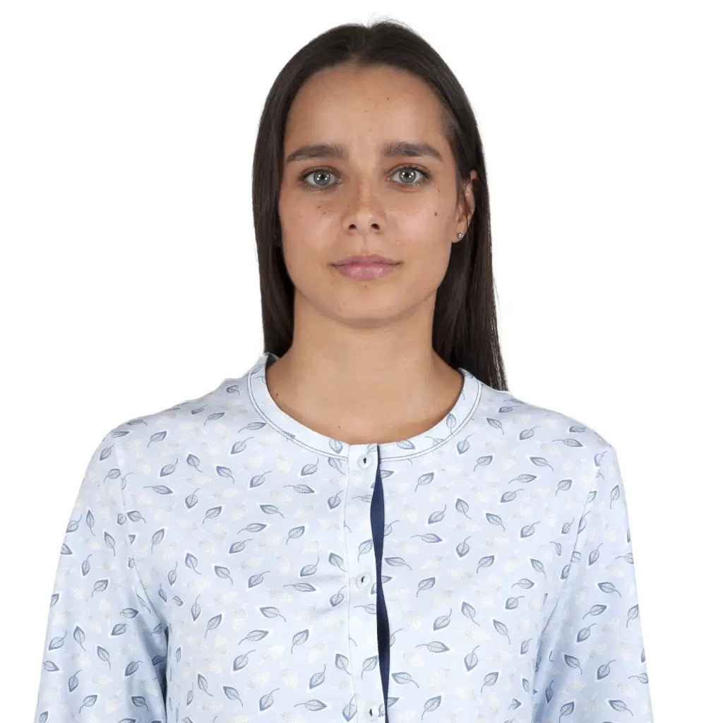 Camicia Da Notte Donna In Cotone - Schienale Aperto, Leggera, Per Cura E Conforto (Taglia 12)