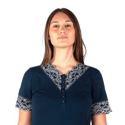 BISBIGLI | CAMICIA DA NOTTE SERAFINO MEZZA MANICA IN MODAL