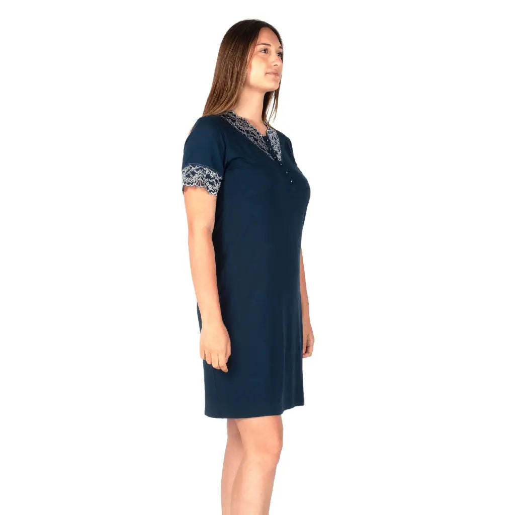BISBIGLI | CAMICIA DA NOTTE SERAFINO MEZZA MANICA IN MODAL