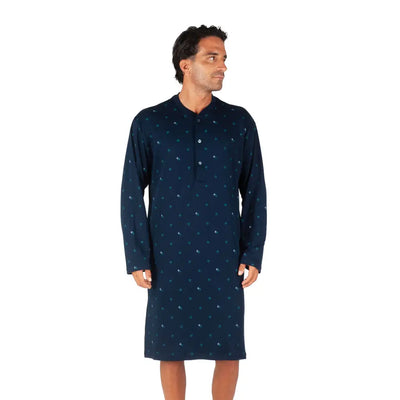 MARIOTTI LAB | Camicia da notte uomo a serafino a manica